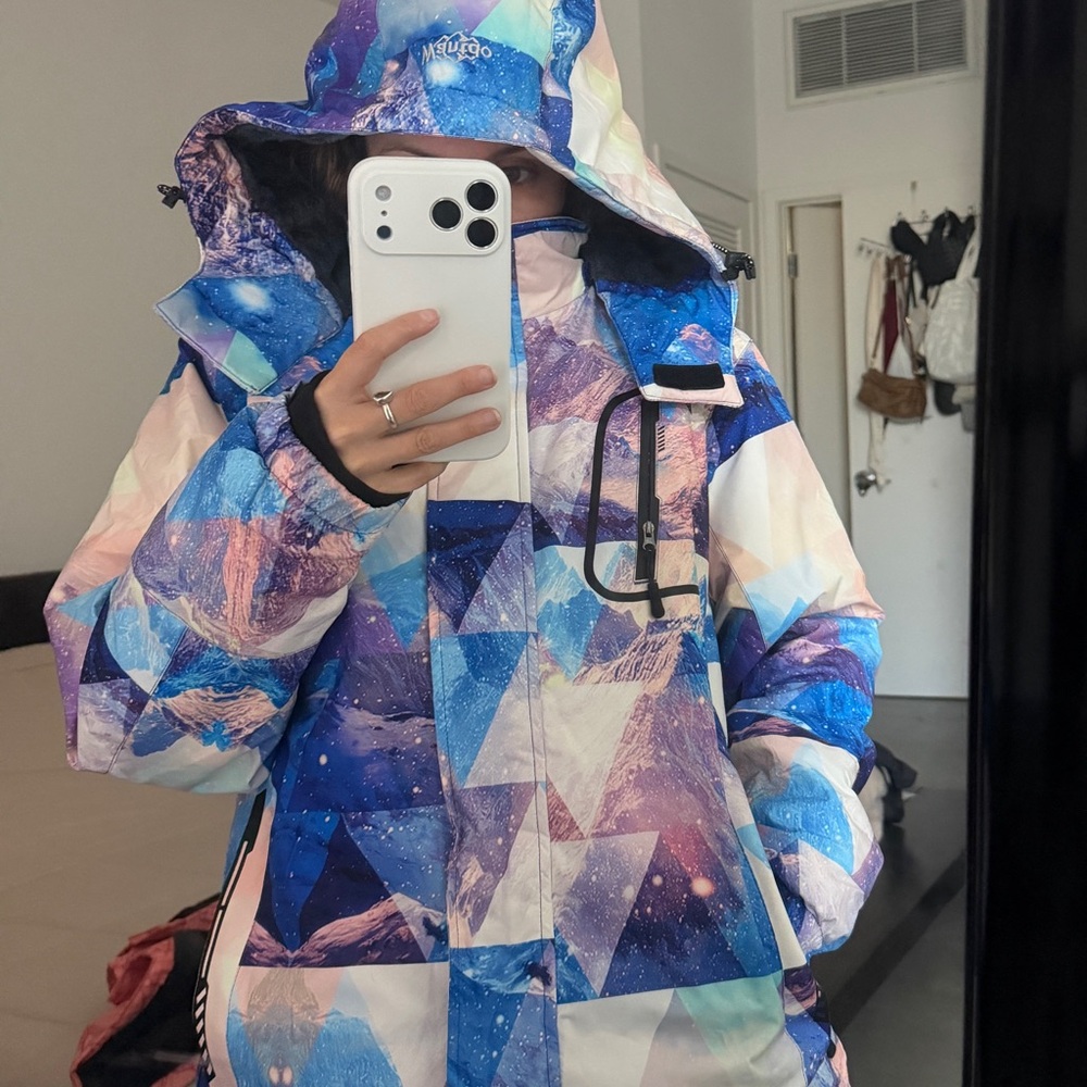 Stylish Women's Blue and Purple Ski Jacket